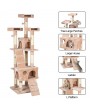 66" Sisal Hemp Cat Tree Tower Condo Furniture Scratch Post Pet House Play Kitten with Cozy Perches Beige