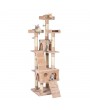 66" Sisal Hemp Cat Tree Tower Condo Furniture Scratch Post Pet House Play Kitten with Cozy Perches Beige
